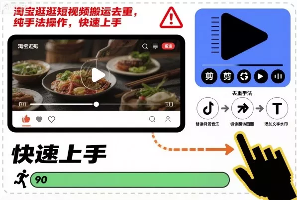 淘宝逛逛短视频搬运去重，纯手法操作，快速上手 - 轻创社