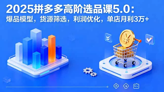2025拼多多高阶选品课5.0：爆品模型，货源筛选，利润优化，单店月利3万+ - 轻创社