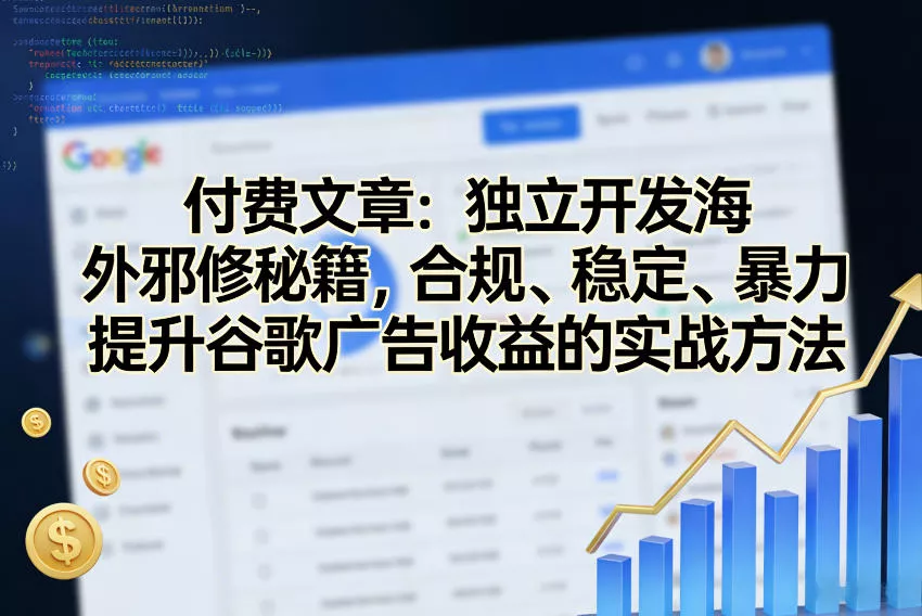 付费文章：独立开发海外邪修秘籍，合规、稳定、暴力提升谷歌广告收益的实战方法 - 轻创社