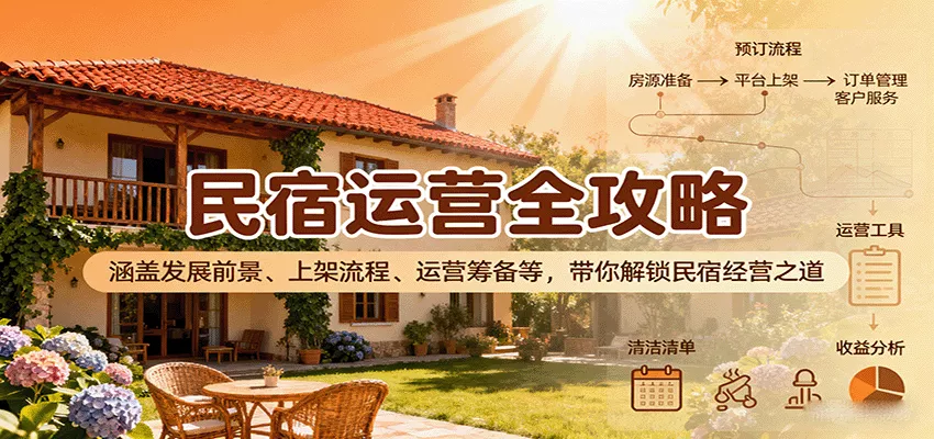 民宿运营全攻略：涵盖发展前景、上架流程、运营筹备等，带你解锁民宿经营之道 - 轻创社