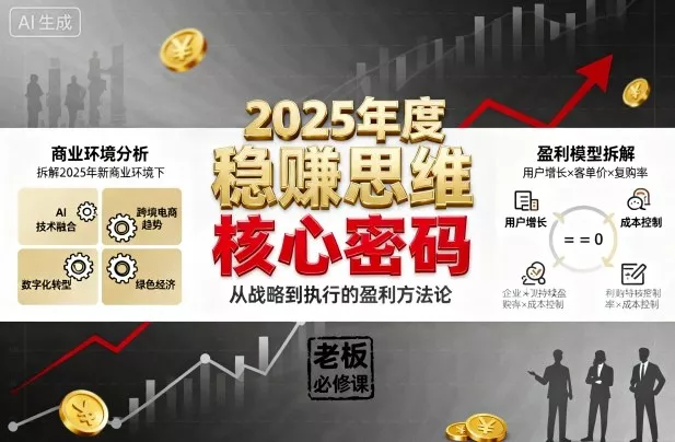 2025年度稳賺思维老板创业营，拆解2025年新商业环境下，企业实现持续盈利的核心密码 - 轻创社