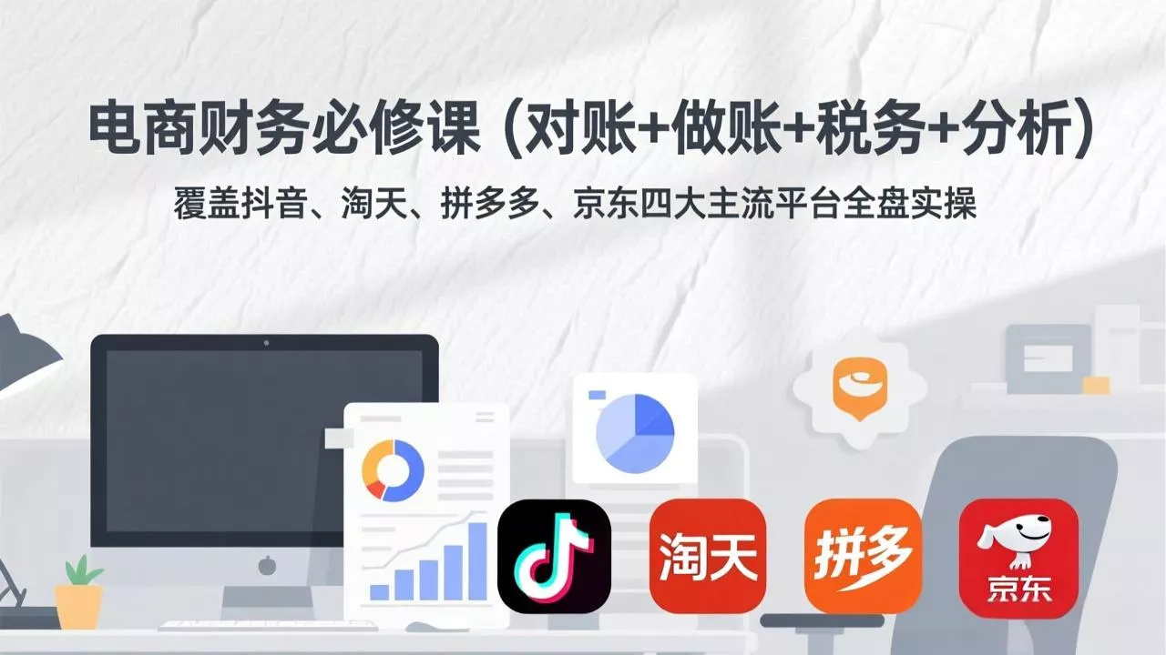 电商财务必修课(对账+做账+税务+分析 - 轻创社
