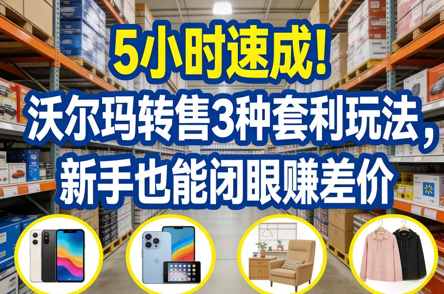 5小时速成！沃尔玛转售3种套利玩法，新手也能闭眼賺差价 - 轻创社