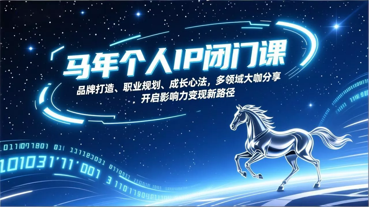 马年个人IP闭门课，品牌打造、职业规划、成长心法，多领域大咖分享，开启影响力变现新路径 - 轻创社