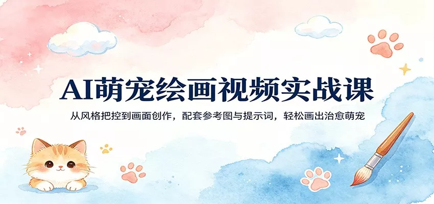 AI萌宠绘画视频实战课：从风格把控到画面创作，配套参考图与提示词，轻松画出治愈萌宠 - 轻创社