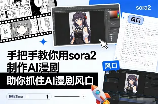 手把手教你用sora2制作AI漫剧，助你抓住AI漫剧风口 - 轻创社