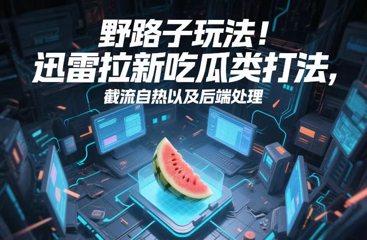 野路子玩法！迅雷拉新吃瓜类打法，截流自热以及后端处理 - 轻创社