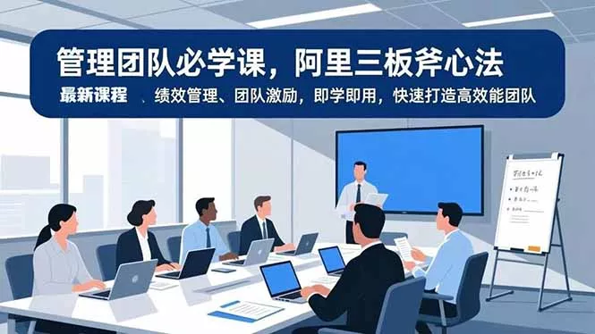 管理团队必学课，阿里三板斧心法、绩效管理、团队激励，即学即用，快速打造高效能团队 - 轻创社