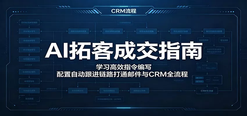 AI拓客成交指南：学习高效指令编写，配置自动跟进链路打通邮件与CRM全流程 - 轻创社