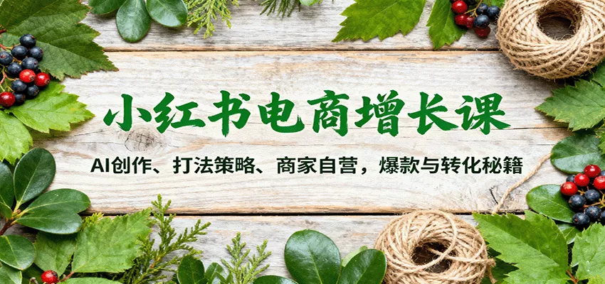 小红书电商增长课：AI创作、打法策略、商家自营，爆款与转化秘籍 - 轻创社