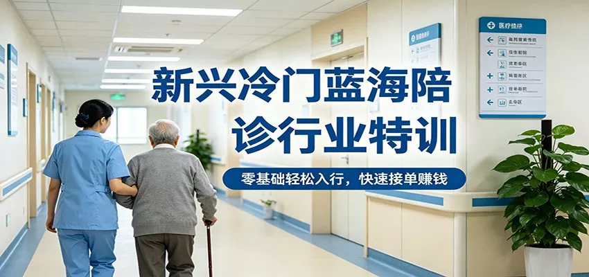 新兴冷门蓝海陪诊行业特训，零基础轻松入行，快速接单赚钱 - 轻创社