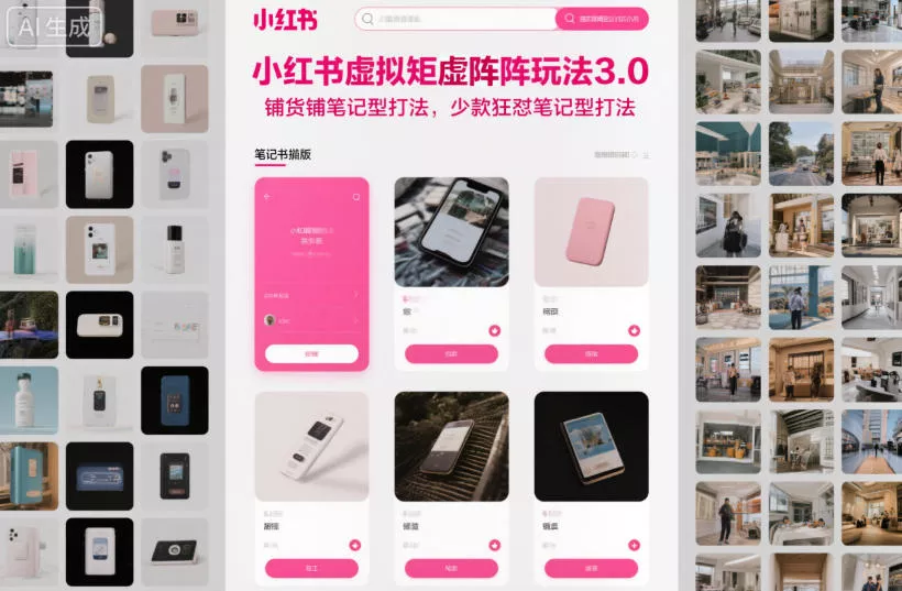 小红书虚拟矩阵玩法3.0，铺货铺笔记型打法，少款狂怼笔记型打法 - 轻创社