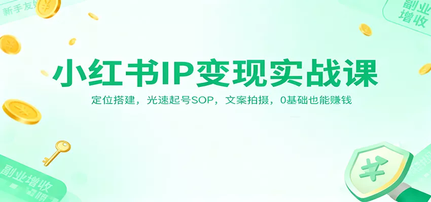 小红书IP变现实战课：定位搭建，光速起号SOP，文案拍摄，0基础也能赚钱 - 轻创社