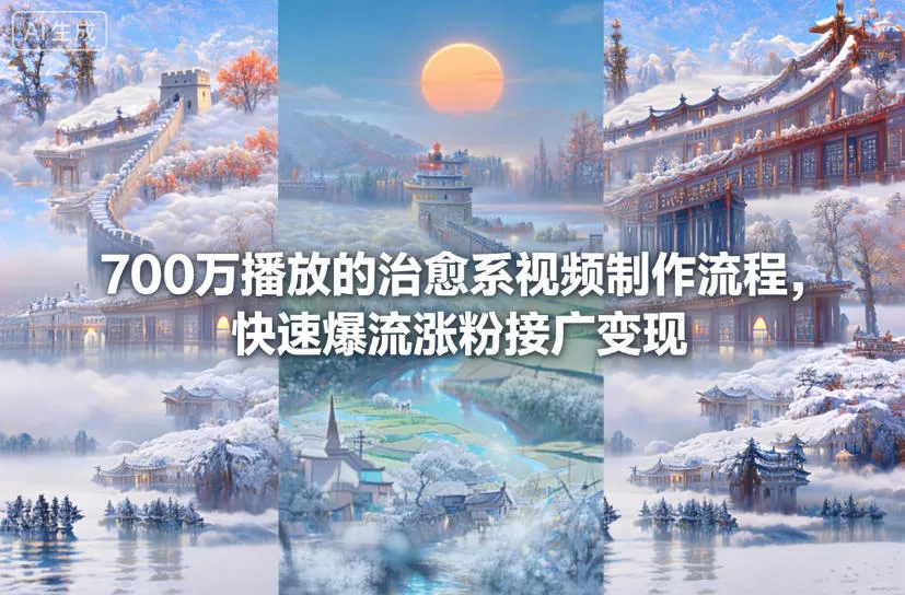 700万播放的治愈系视频制作流程，快速爆流涨粉接广变现 - 轻创社