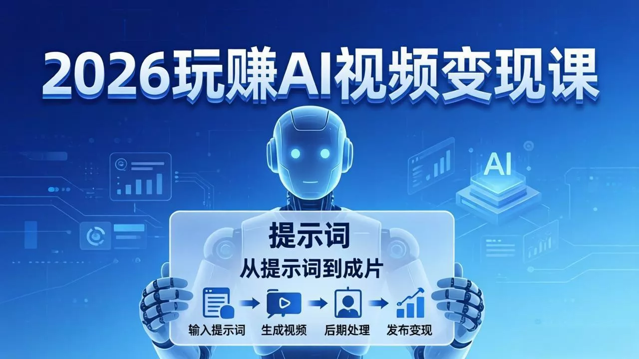 2026玩赚AI视频变现课：掌握 AI 视频全流程技能，从提示词到成片高效产出 - 轻创社