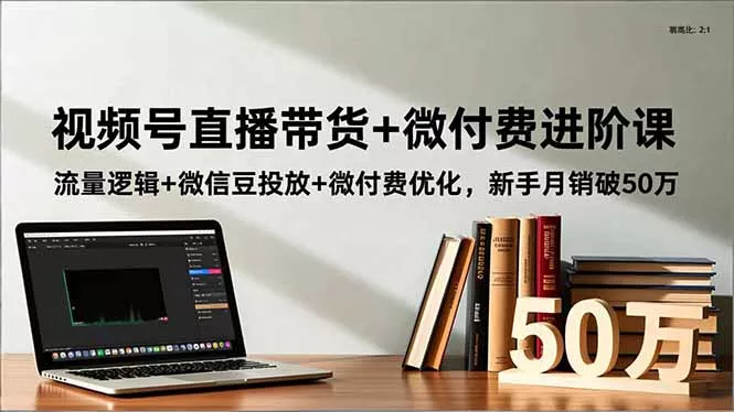 视频号直播带货+微付费进阶课：流量逻辑+微信豆投放+微付费优化，新手月销破50万 - 轻创社
