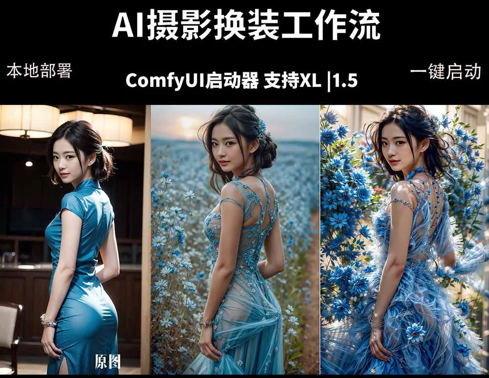ComfyUI人像写真摄影工作流：本地一键部署，换装换场景换脸全搞定，影楼效率翻倍