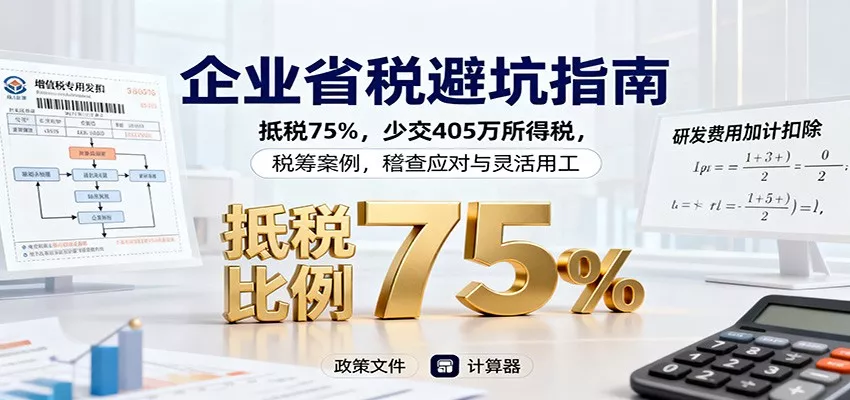 企业省税避坑指南：抵税75%，少交405万所得税，税筹案例，稽查应对与灵活用工 - 轻创社