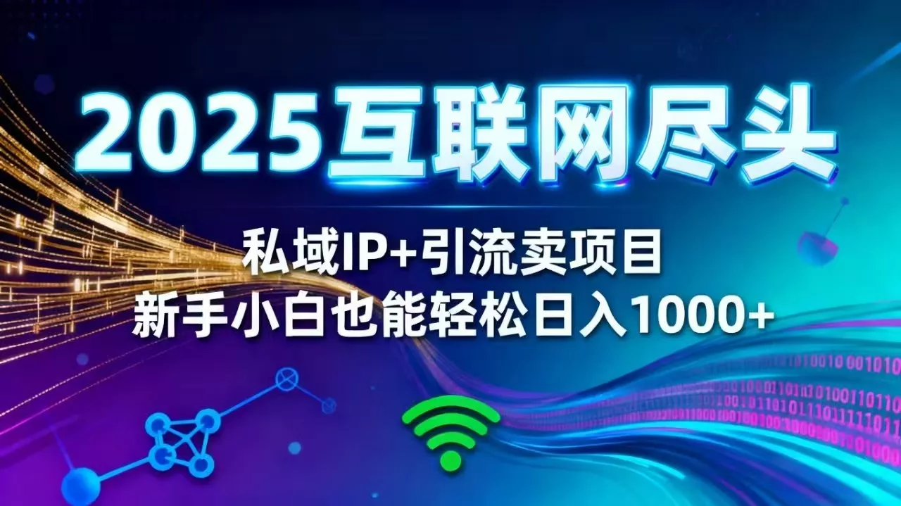 2025网创尽头王炸项目！私域 IP + 精准引流，新手小白在家躺赚日入 1000+ - 轻创社