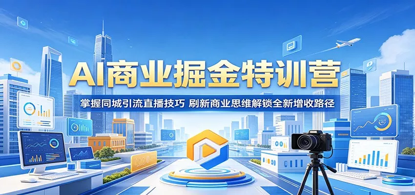 AI商业掘金特训营：掌握同城引流直播技巧，刷新商业思维解锁全新增收路径 - 轻创社