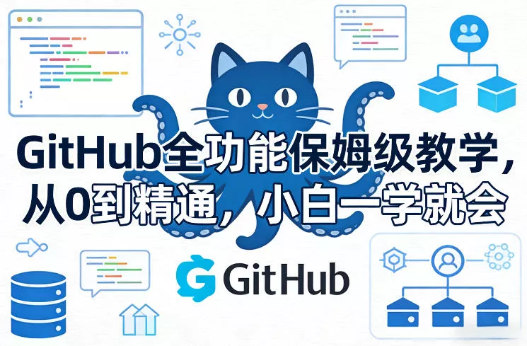 GitHub全功能保姆级教学，从0到精通，小白一学就会 - 轻创社
