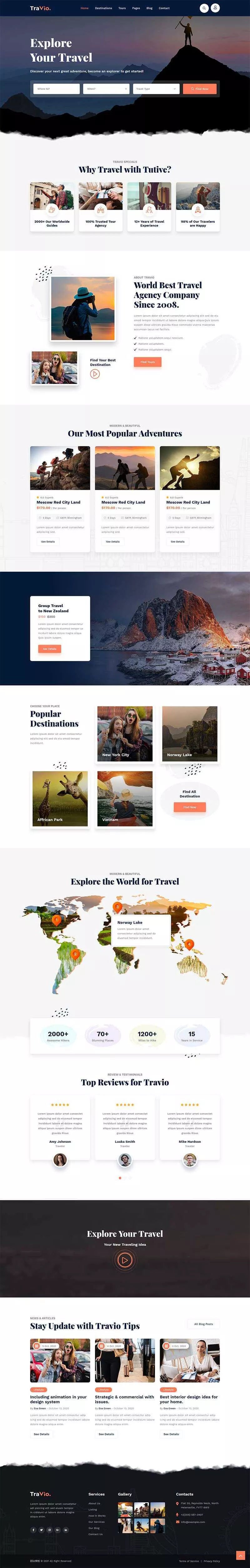 html5响应式旅游旅行社官网html模板 - 轻创社