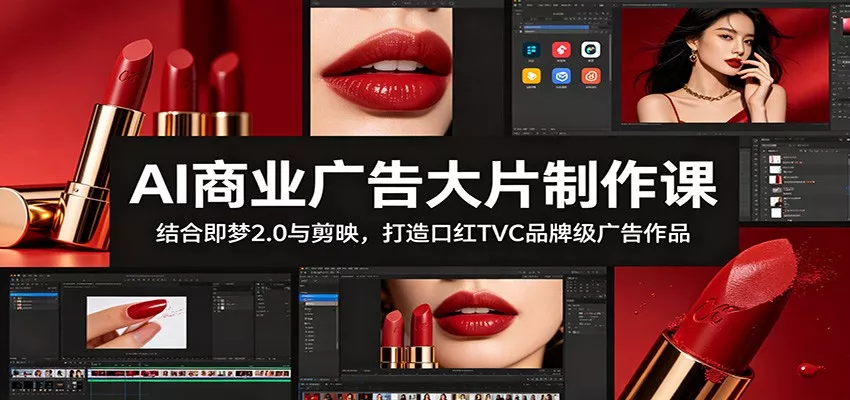 AI商业广告大片制作课：结合即梦2.0与剪映，打造口红TVC品牌级广告作品 - 轻创社