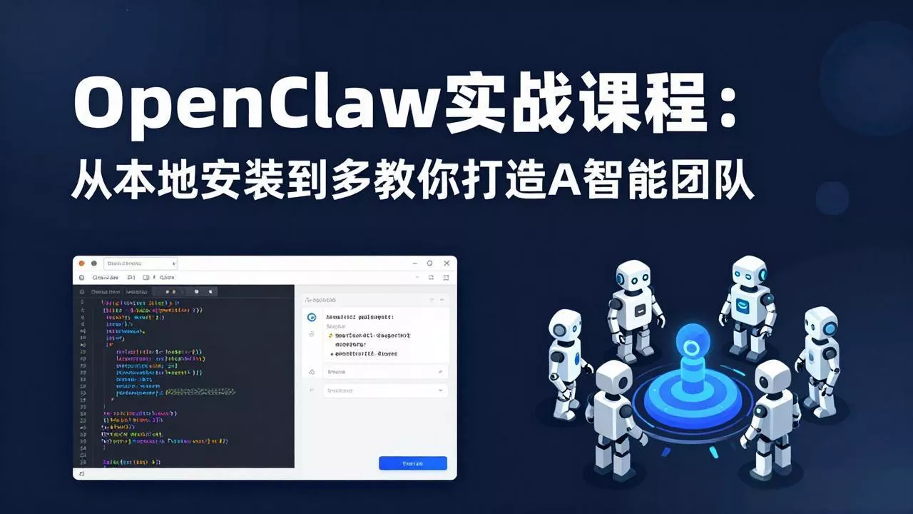 OpenClaw实战课程：从本地安装到多Agent协同，手把手教你打造AI智能团队 - 轻创社