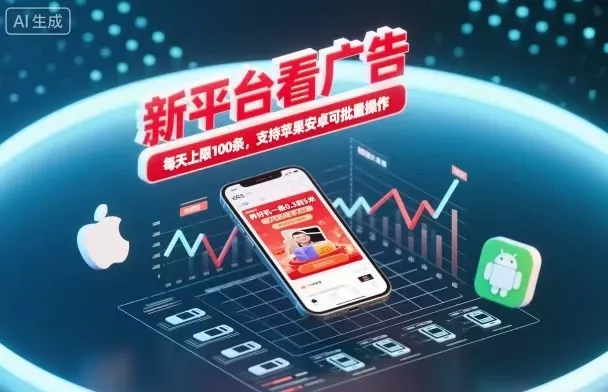 新台看广告,养好机一条5毛到5块,单机日入30到100,支持苹果安卓,可批量操作。 - 轻创社