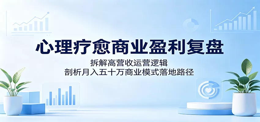 心理疗愈商业盈利复盘：拆解高营收运营逻辑，剖析月入五十万商业模式落地路径 - 轻创社
