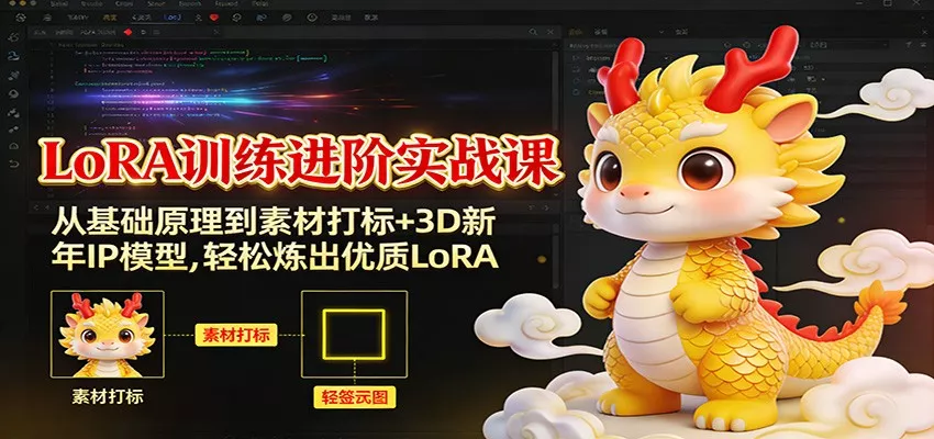 LoRA训练进阶实战课：从基础原理到素材打标+3D新年IP模型，轻松炼出优质LoRA - 轻创社
