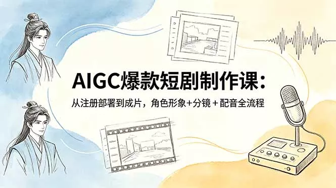 AIGC爆款短剧制作课:从注册部署到成片,角色形象+分镜+配音全流程 AIGC爆款短剧制作课:从注册部署到成片,角色形象+分镜+配音全流程