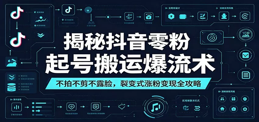 揭秘抖音零粉起号搬运爆流术：不拍不剪不露脸，裂变式涨粉变现全攻略 - 轻创社