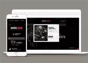 黑色手表在线商城网站模板下载 - 轻创社