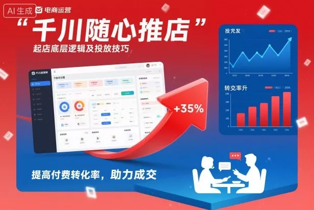 千川随心推起店底层逻辑及投放技巧，提高付费转化率，助力成交 - 轻创社