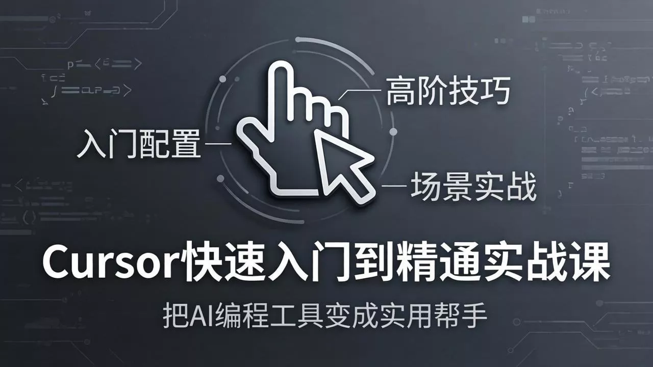 Cursor快速入门到精通实战课：入门配置+高阶技巧+场景实战，把AI编程工具变成实用帮手 - 轻创社