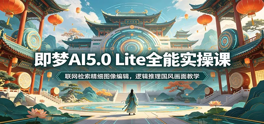 即梦AI5.0 Lite全能实操课：联网检索精细图像编辑，逻辑推理国风画面教学 - 轻创社