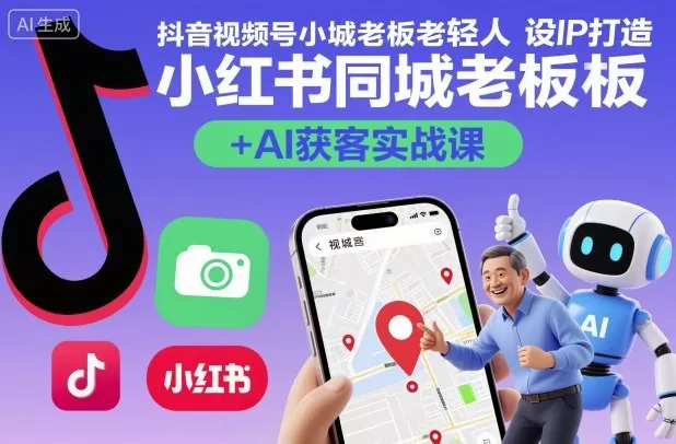 抖音视频号小红书同城老板轻人设IP打造+AI获客实战课，人设打造-算法拆解-拍摄剪辑-内容运营-AI创作 - 轻创社