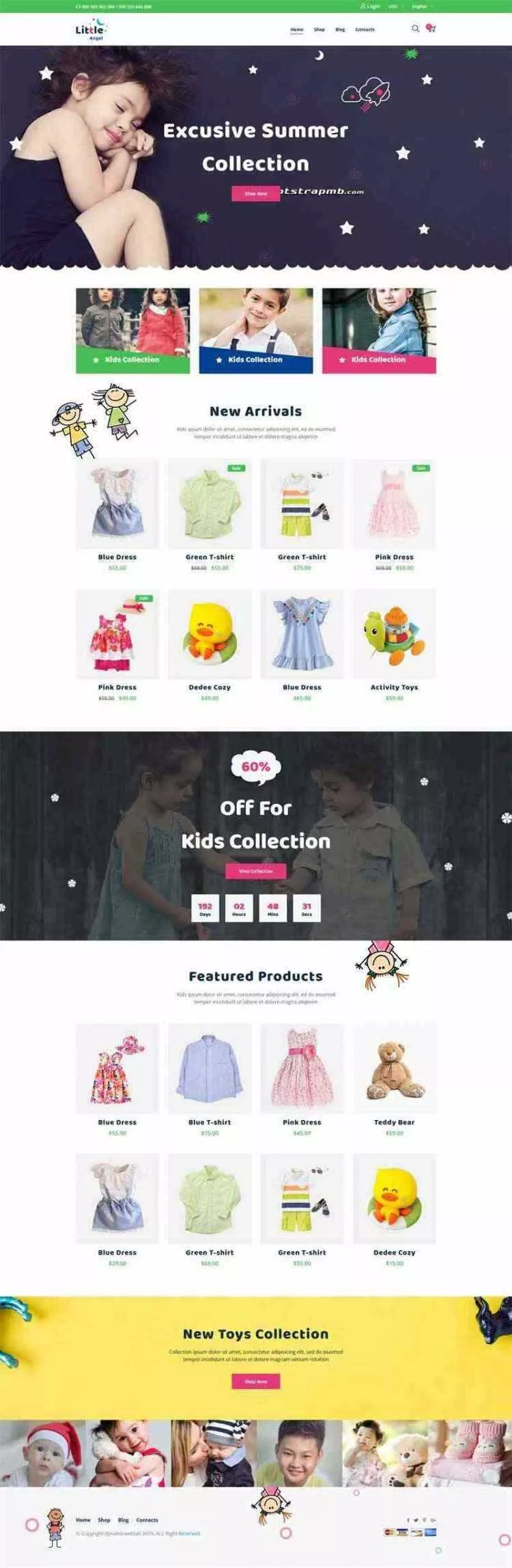 Bootstrap响应式卡通儿童用品童装商城 - 轻创社