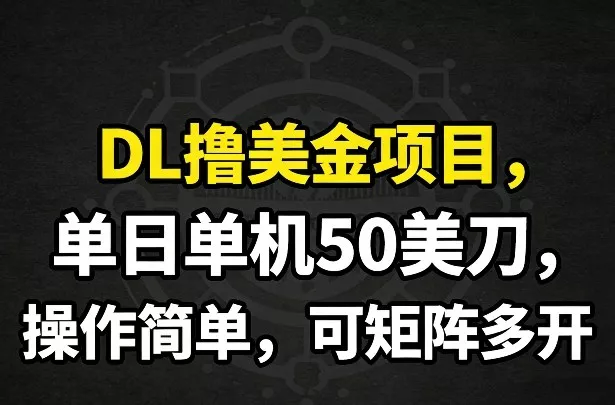 DL撸美金项目，单日单机50美刀，操作简单，可矩阵多开 - 轻创社