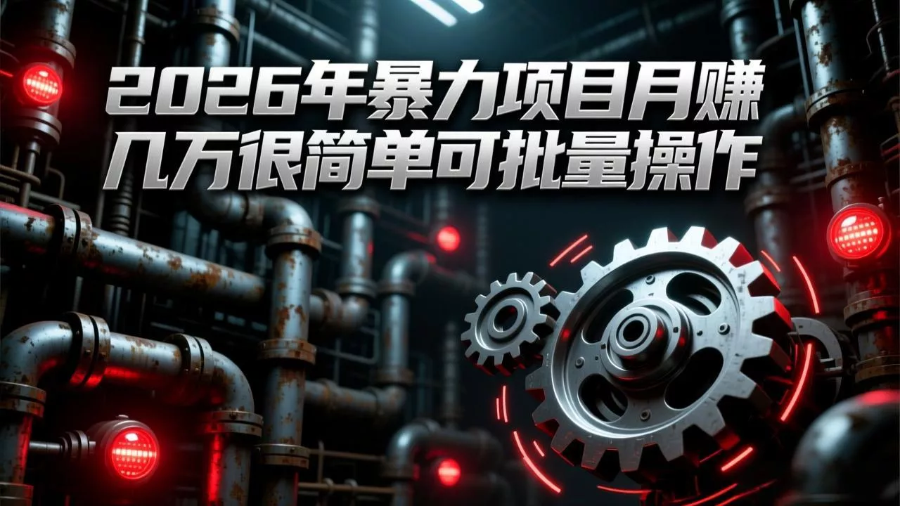 2026年暴力项目月赚几万很简单可批量操作，成本低，利润大 - 轻创社