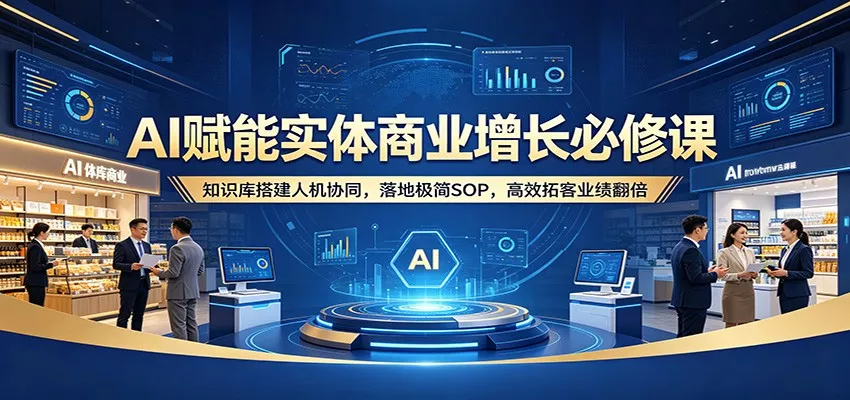 AI赋能实体商业增长必修课：知识库搭建人机协同，落地极简SOP，高效拓客业绩翻倍 - 轻创社
