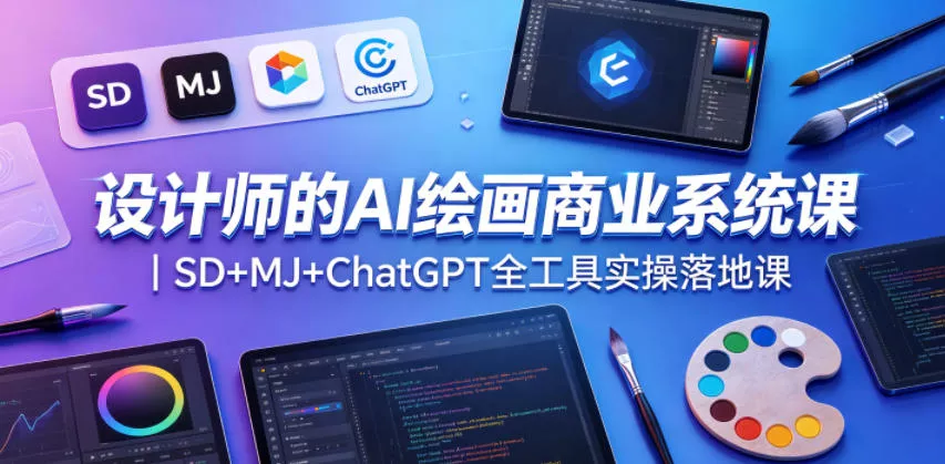 设计师的AI绘画商业系统课｜SD+MJ+ChatGPT全工具实操落地课 - 轻创社