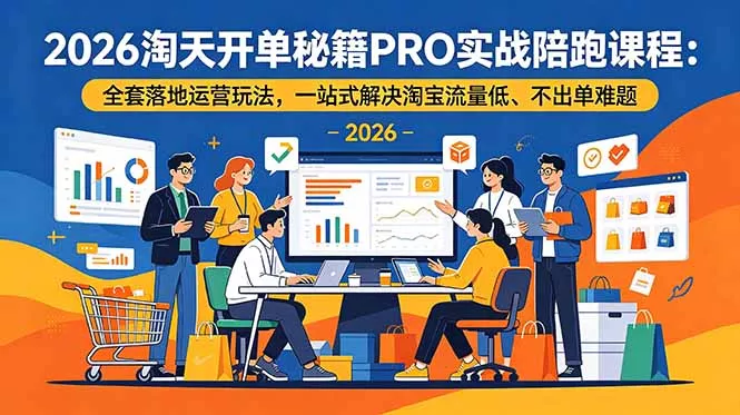 2026淘天开单秘籍PRO实战陪跑课程:全套落地运营玩法,一站式解决淘宝流量低、不出单难题 2026淘天开单秘籍PRO实战陪跑课程:全套落地运营玩法,一站式解决淘宝流量低、不出单难题