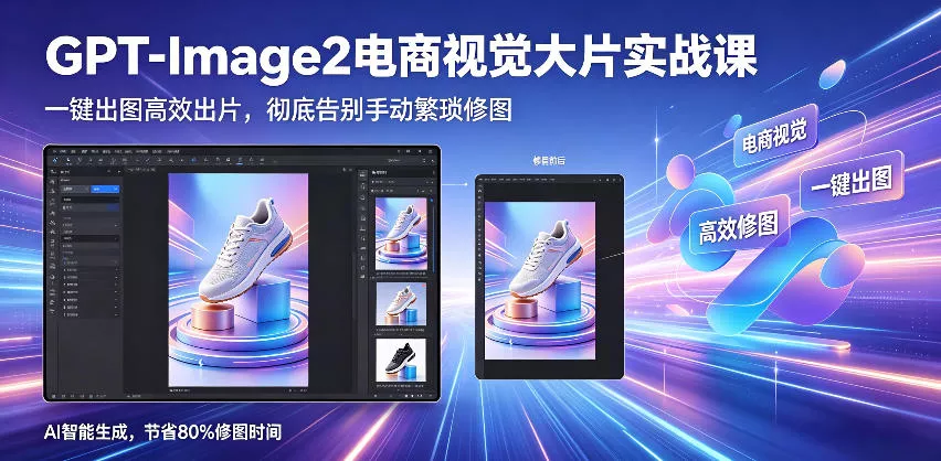 GPT-Image2电商视觉大片实战课,一键出图高效出片,彻底告别手动繁琐修图(更新) GPT-Image2电商视觉大片实战课,一键出图高效出片,彻底告别手动繁琐修图(更新)