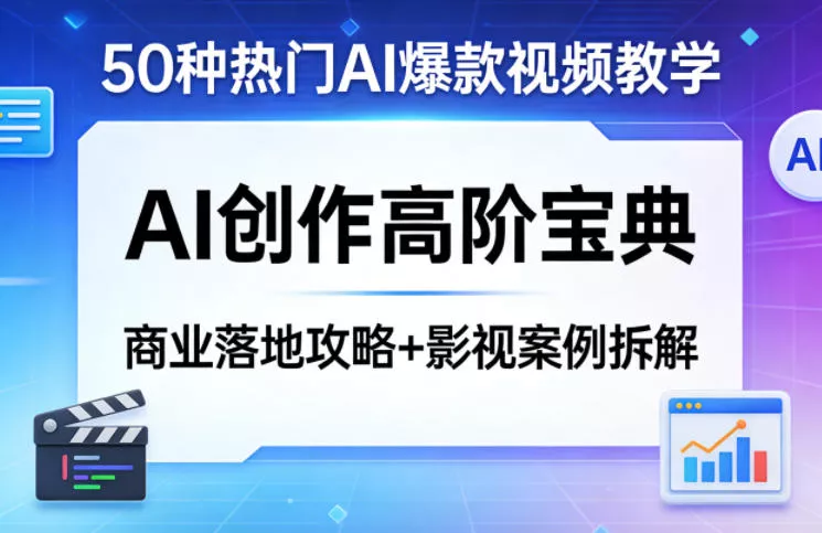 50种热门AI爆款视频教学,AI创作高阶宝典,商业落地攻略+影视案例拆解 50种热门AI爆款视频教学,AI创作高阶宝典,商业落地攻略+影视案例拆解