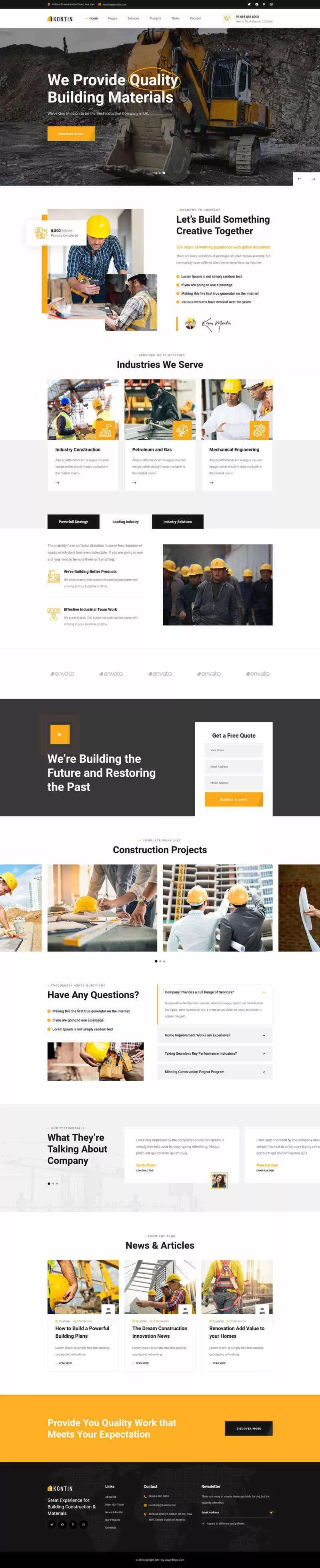响应式工业、工厂和建筑业务公司网站html模板 - 轻创社