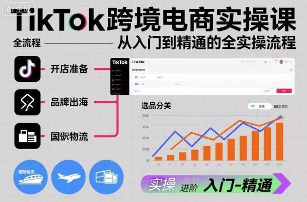 TikTok跨境电商实操课，从入门到精通的全实操流程 - 轻创社